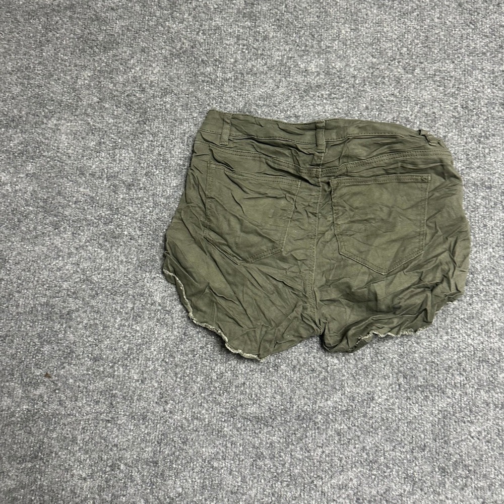 H&M Shorts Womens Size 2 Olive Green Chino Raw Hem Casual Stretch Summer